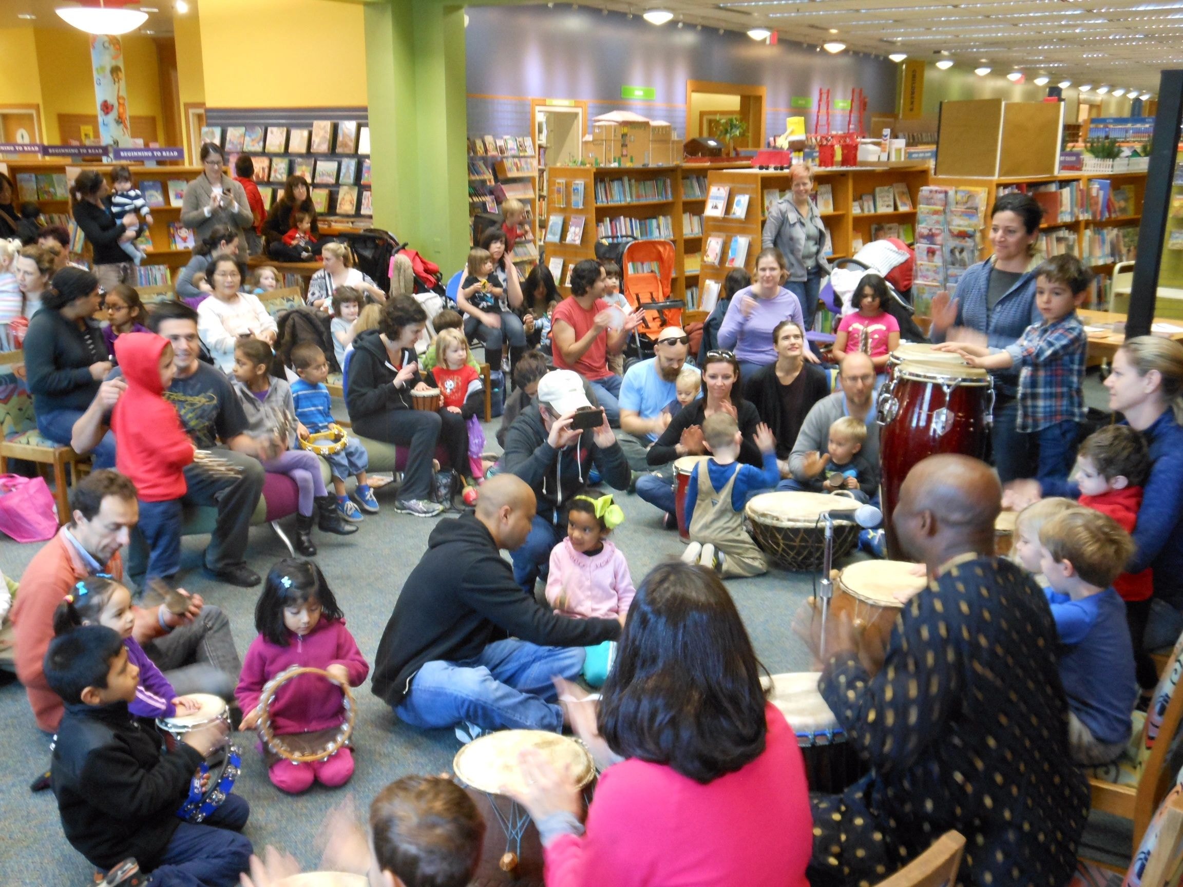 Library drum circle event