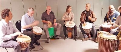Group drumming session