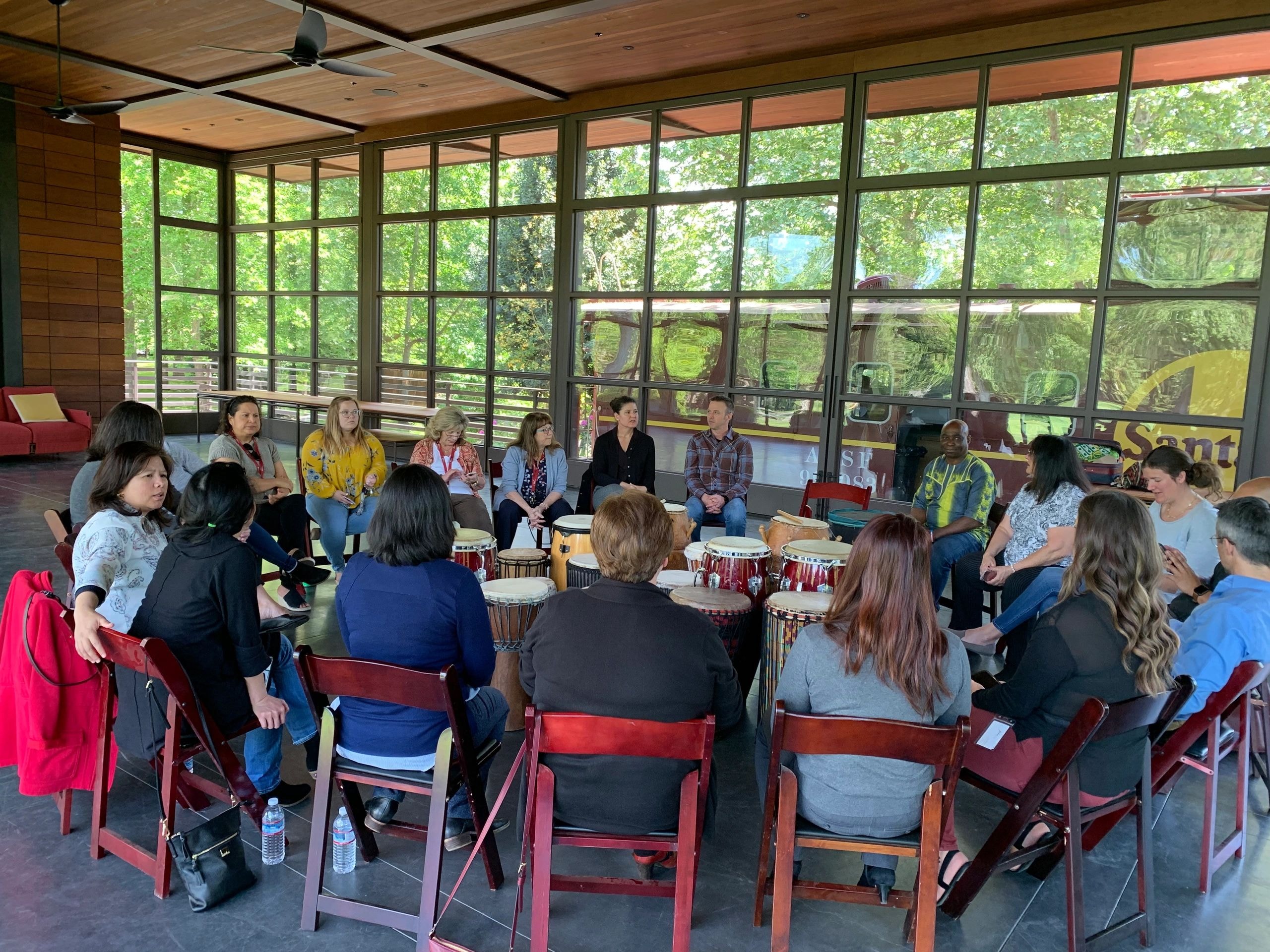 Team building drumming event