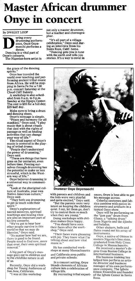 Onye Onyemaechi master drummer